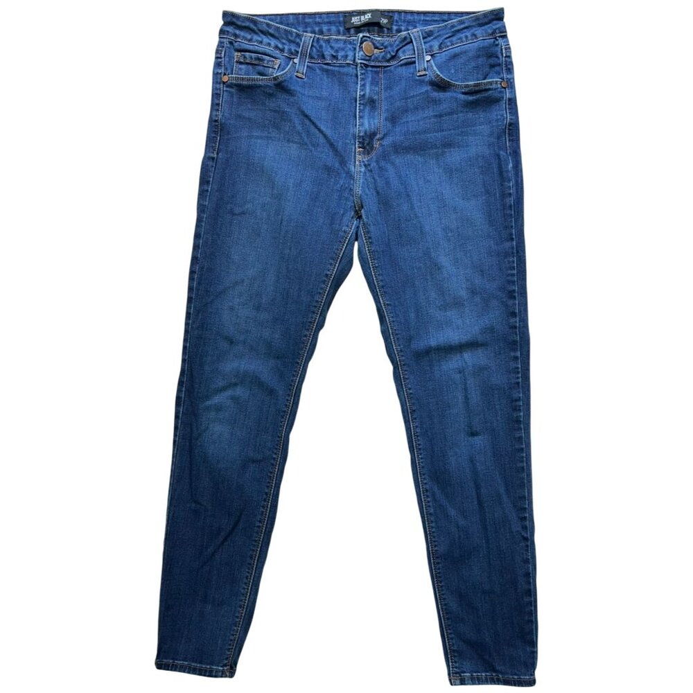 Just Black Women's Straight Jeans Stretch Denim Size 29P Blue Medium Wash